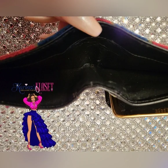 Vintage Roberta di Camerino Kisslock Short Bifold Wallet, Blue, Green & Red - Picture 5 of 7